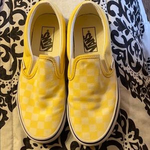 Yellow women’s checkerboard vans